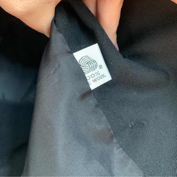 Vintage 100% Wool Black Double Breasted Cropped Blazer 8 - Picture 4 of 7